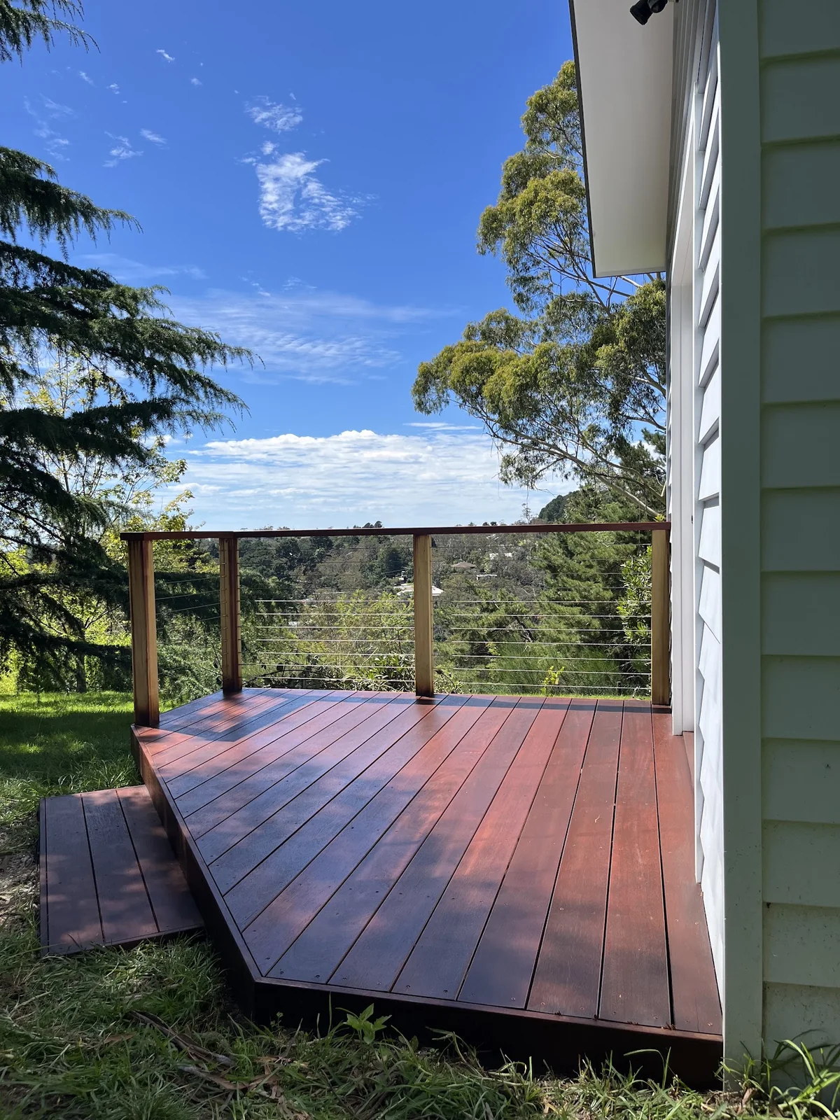 Restored and stained timber deck in Winmalee