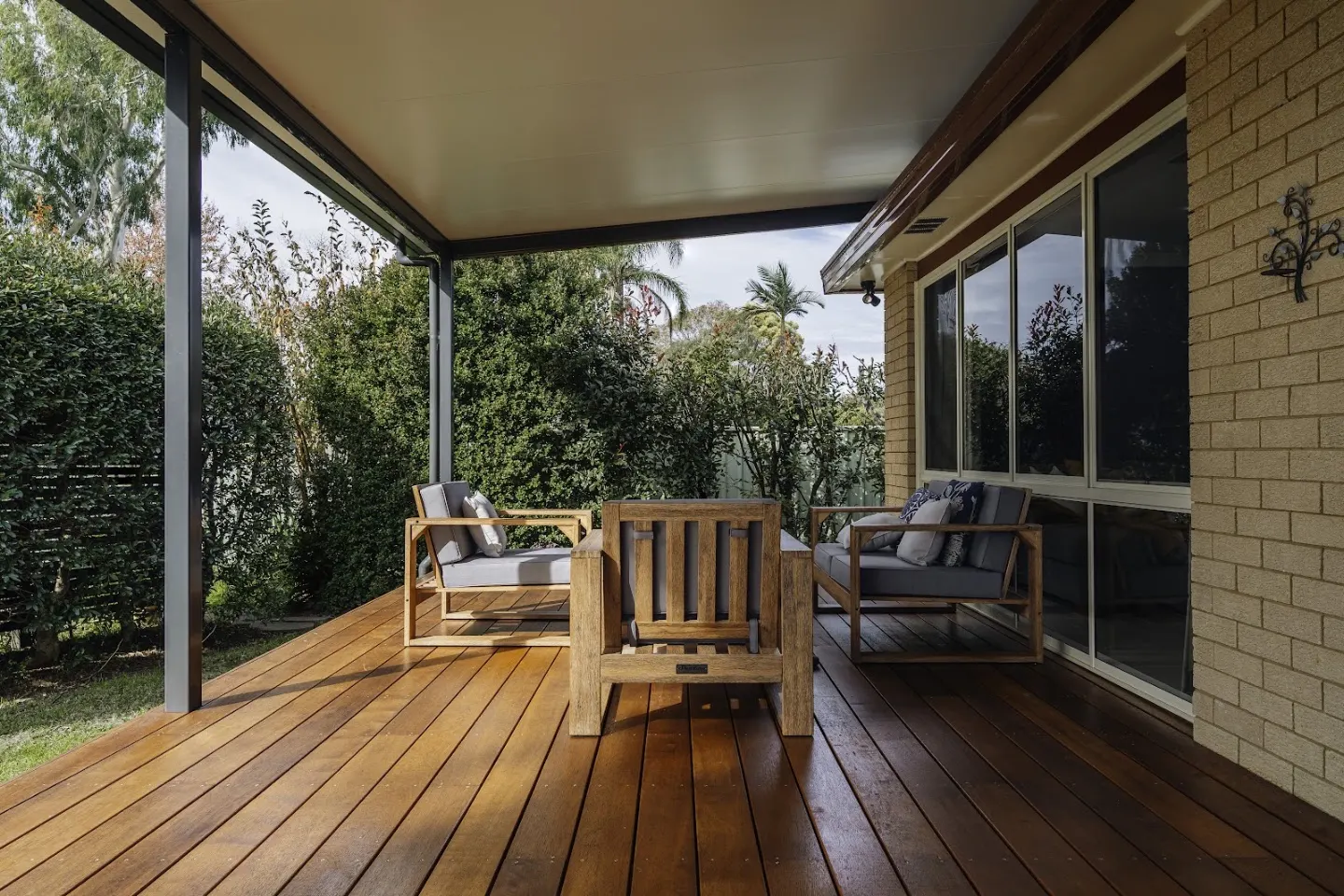 White painted veranda and timber floor in Western Sydney