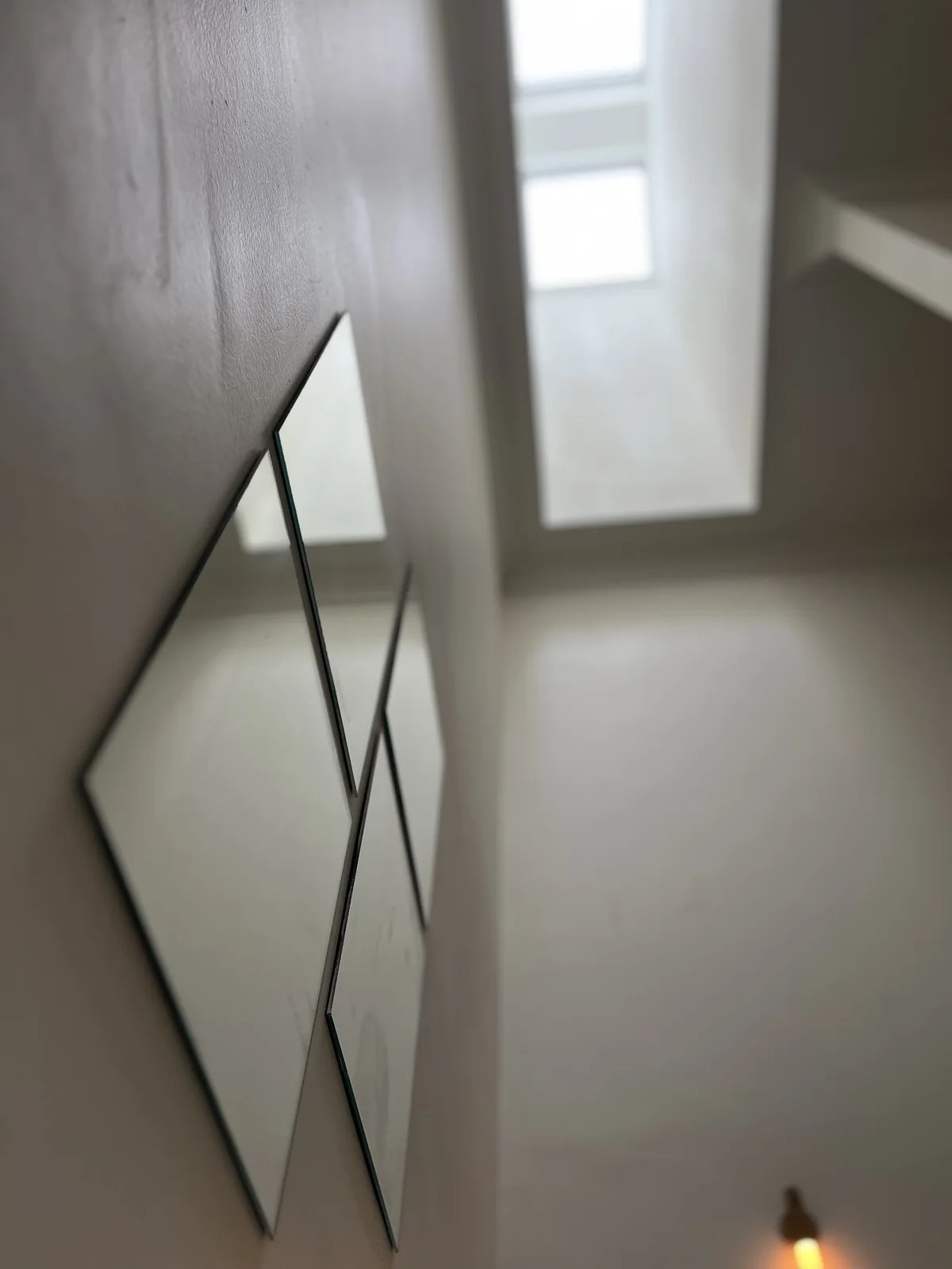 Freshly painted skylight shaft and interior walls in St Ives